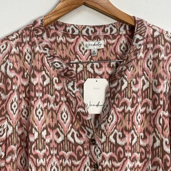 Wonderly Long Sleeve Comfy Casual Blouse 3X - Picture 2 of 10